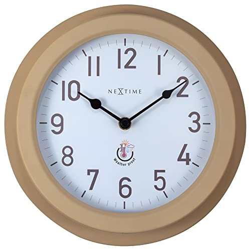 NeXtime 4301BR Wanduhr, Metall, Braun, 22cm
