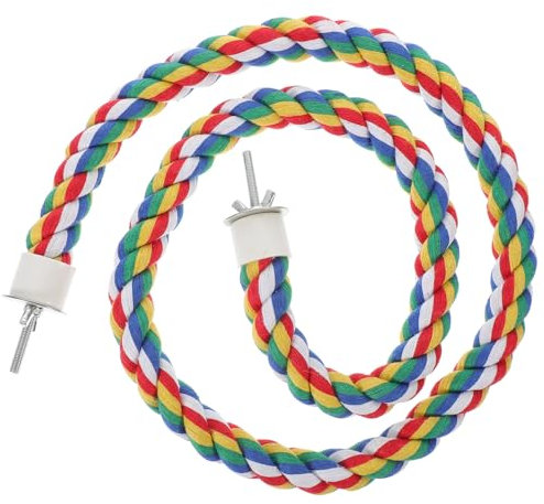 1pc Parrot Cotton Rope Climbing Chewing Perch for Birds Encourages Exercise and Coordination Colors Fits Any Cage Bird Supplies