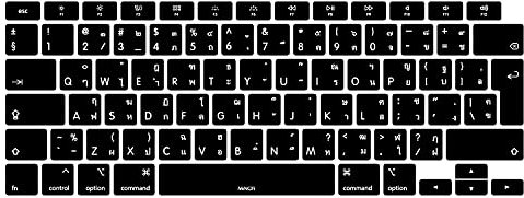 MiNGFi Silikon Thai Tastaturschutz für MacBook Air 13 A2179 (2020), A2337 (M1, 2020–2022) EU/ISO Tastaturlayout - Schwarz
