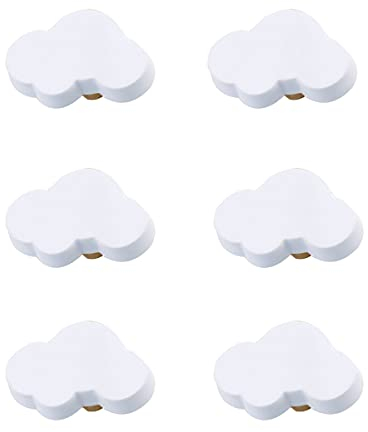 CcHhyyt Cartoon Form Weiche Gummi Knöpfe für Kinder Mädchen Jungen Schrankgriff Schubladen Knöpfe für Kinderzimmer Schränke 6 Stück (Wolke)