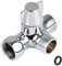 Ventil Umschalter, G1/2 Umschaltventil, Duschumstellventil, Duschkopf-Umschaltventil, 3-Wege Messing T Adapterventil für Handbrause, WC, Bidet, Dusche, Küche, Bad, Waschbecken (Silber)