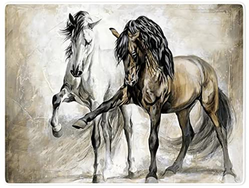 Violetpos 150 x 200 cm Flanell Decke Weich Fleecedecke Kuscheldecken SanftBettüberwurf Jahrgang Pferd Malerei