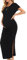 Smallshow Women's Split Long Maternity Dress Ruched Short Sleeve Maternity Clothes Black M