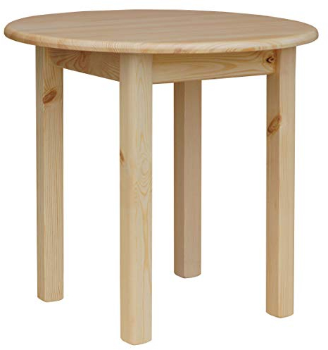 k koma Runder Kiefer Tisch Esstisch Küchentisch Speisetisch massiv Restaurant NEU Kiefer Lackiert (60 cm)