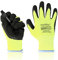 FUZZIO 12 Paar Arbeitshandschuhe Herren Gr 10, Mechaniker Handschuhe neongelbe, Gartenhandschuhe Herren, Arbeitshandschuhe Damen, Montagehandschuhe Herren, Schrumpf Latex Beschichtung Handschuhclip
