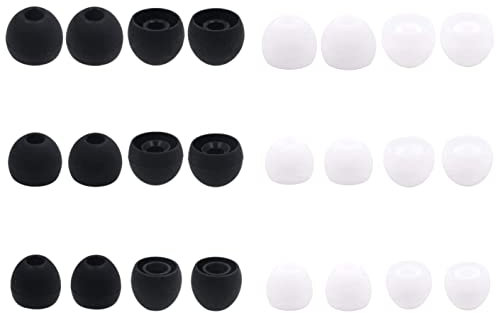 BLLQ Ohrstöpsel, Ersatzspitzen, Ohrstöpsel, kompatibel mit Sony Kopfhörern WF-1000XM4 WF-1000XM3 WF-SP900 WF-SP800N XBA-H1 MDR-XB50AP usw., S/M/L 12 Paar, schwarz und weiß ite