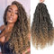 SOKU 5 Packs Boho Faux Locs Crochets Hair 45cm Goddess Locs Crochet Traids Synthétique Pré-boucle Locs Doux River Locs avec des poils bouclés Extension pour les femmes