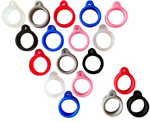 ZAOIIZ 18PCS Anti-Lost Silicone Rubber Rings Band Holder Multipurpose Adjustable Cases Necklace Lanyard Replacement Pendant Carrying Kit for Pens, Suitable for External Diameter 13-24mm (Mixed Color)