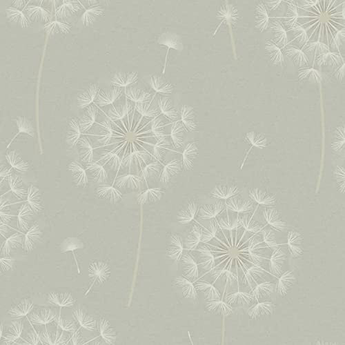 Opus Allora Dandelion Sage Green Embossed Floral Textured Vinyl Wallpaper