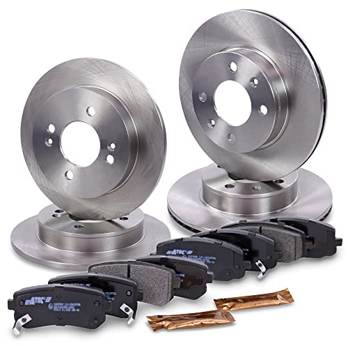 ATEC Germany Bremsenset inkl. Bremsscheiben Vorne Ø 241 mm Belüftet + Hinten Ø 234 mm Voll + Bremsbeläge Vorne & Hinten Kompatibel mit HYUNDAI i10 I (PA), KIA PICANTO I (SA)