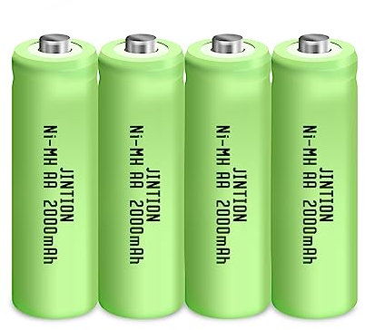 JINTION Rechargeable AA Batteries 1.2V NiMH 2000mAh AA Double A Battery, 4 Pack