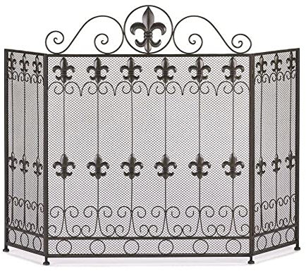 CAZARU Kamin-Sichtschutz, schicker Kamin-Sichtschutz, Kaminsims, Wohnzimmer, Höhle, Brandschutz, Verstellbarer Kamin-Sicht, Flache Kamin-Sicht, dekorativ