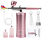 Joyeee Kit Aerografo, spray compressore per pistola aerografo portatile ricaricabile senza fili per decorazioni di torte, modellismo, trucco, tatuaggio, nail art - rosa