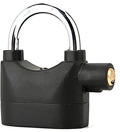 Haosie Cerradura de alarma, candado de alarma universal de 110 db, cerradura de alarma de sirena de seguridad antirrobo, candado con llave para pestillo puerta, ventana, motor, bicicleta