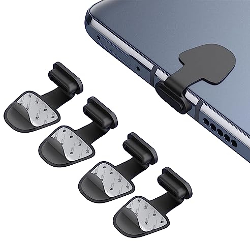 IOSPKKIO® Pack of 4 Type C Port Dust Caps, Dust Caps Phone Type C Anti Dust Charging Port Plug, Proteggi i tuoi dispositivi con spina USB-C anti-polvere, custodia protettiva anti-smarrimento