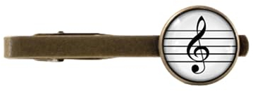Pince à cravate en forme de clé de sol pour musicien, note de musique, cadeau chanteur, verre, sans pierre précieuse, Verre, Pas de gemme