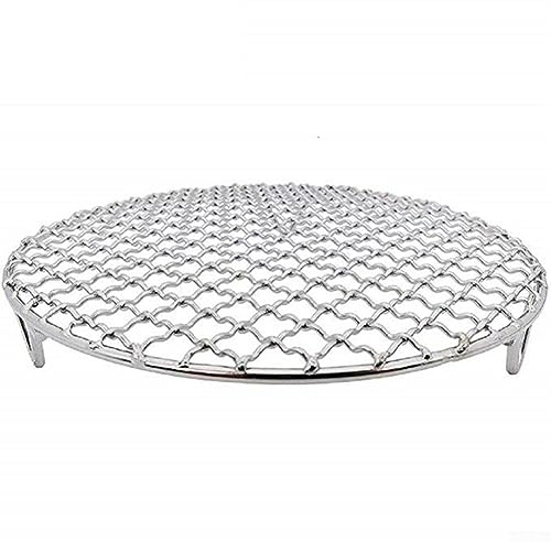 URPIZY Griglia di Raffreddamento Rotonda, in Acciaio, Spessa griglia per Raffreddamento/Cottura a Vapore, Forno e lavastoviglie, 24 cm x 24 cm