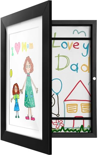 Bilderrahmen Kinderzeichnungen, Kinder Kunstrahmen Frontöffnung A4, Kunst Rahmen Kinder, Kunstwerk Display Aufbewahrungsrahmen für Kinder, Kunstwerk Display Aufbewahrungsrahmen für Kinder, Schwarz