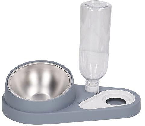Ciotole Doppie per Cani e Gatti con Protezione Automatica del Collo della Bottiglia per Abbeveratoio Inclinato Set di Ciotole per Acqua e Cibo per Animali Domestici per Cani e