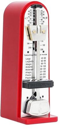 LOVIVER Mechanisches Metronom, professionelles Metronom, praktisch, präzises Track-Beat-Tempo, Metall für Ukulele, Cello, Saxophon, Rot