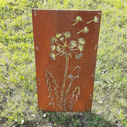 iss-kohli Cortenstahl Edelrost Sichtschutzwand Gartendeko rost Stele 112 cm hoch 60 cm breit