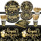 Silvester Deko 2025 Party Set, 81 Stück Happy New Year Partygeschirr Set Silvester Tischdeko Tischdecke Servietten Pappbecher Pappteller Schwarz Gold für Happy New Year Deko 2025