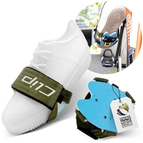 ClipClap Clix-Adapter Road Olivgrün | Klickschuh-Alternative für Rennrad & Spinning | Fahrrad Zubehör | für Shimano SPD-SL, Look Kéo, Wahoo Speedplay Cleats | für Klickpedale | Adapterplatte