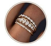 TOBENY Stackable Gold Rings for Women Non Tarnish Dainty 14K Gold Plated Stacking Cubic Zirconia Thumb Ring Set Trendy Statement Promise Wedding Bands Engagement Rings for Women Size 6 7 8 9 10