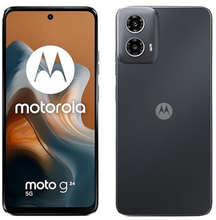 Motorola moto g34 Smartphone (6,53“ HD+ Display, 50 MP Camera, 4/128 GB, 5000 mAh Battery, Android 14) Charcoal Black