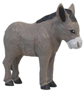 TALKLEK Handgefertigte Esel-Figur aus Holz, geschnitzte Esel-Statuen für Zuhause, Büro, Dekoration
