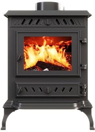 OutInFire Estufa de leña independiente de hierro fundido negro - P3 (7,4 kW) ECO