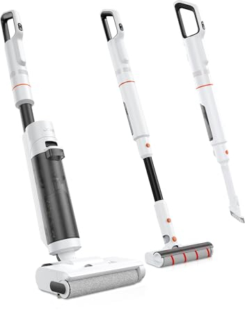 JONR ED20 Pro Nass Trockensauger, 17000Pa 3-in-1 Waschsauger kabellos, Kantenreinigung, Abnehmbarer Akku, Selbstreinigung mit Lufttrocknung, 3 Bürstenköpfen für Bodenreinigung Hausreinigung