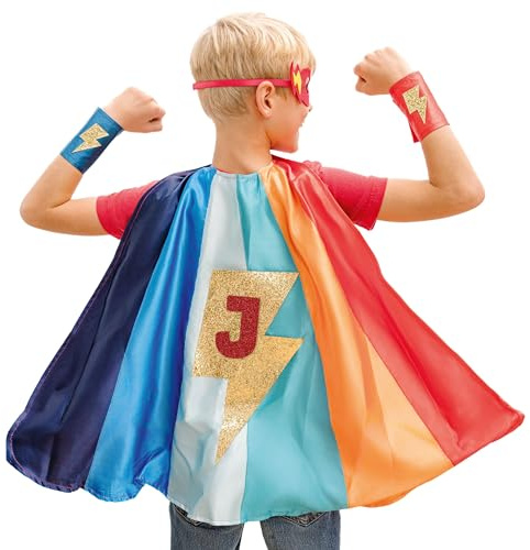 Papierdrachen Superhelden-Set - Kostüm für Kinder und Erwachsene - Helden Design - Komplettset - Cape Manschetten - Maske oder Diadem - Verkleidung - Action und Fantasy - Karneval und Fasching