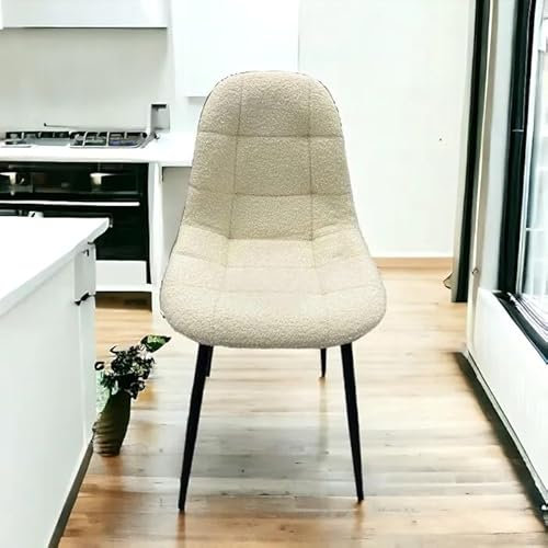 Générique Lot de 6 chaises scandinaves en moleetone Beige avec Pieds Noirs.