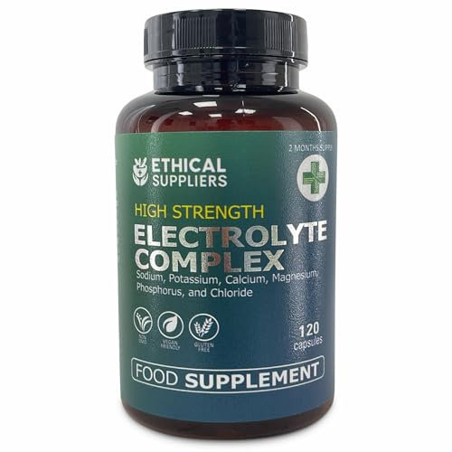 Electrolytes capsules - 120 Electrolyte Complex Capsules with Sodium, Magnesium, Chloride, Calcium, & Potassium- Hydration Tablets with Electrolytes for Energy Support- Electrolytes Powder Alternative