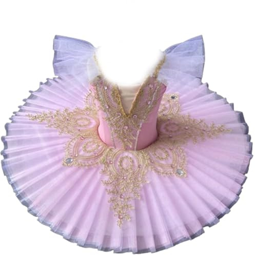 EFLALYHG Mädchen Professionelle Ballett Tutu Kinder Schwanensee Pfannkuchen Tutu Ballerina Party Dance Kostüm Ballett Kleid