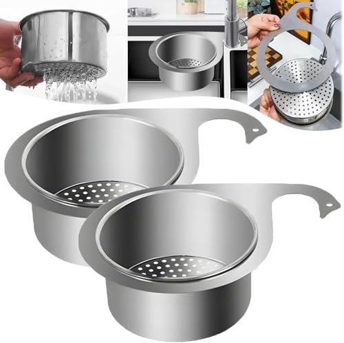 Siebkorb Abflusskorb Spülbecken, Edelstahl Schwanenform Spüle Sieb Für Spülbecken, Multi-Functional Siebkorb Spüle Drain Basket Abflussregal Schwan SpüLe KüChenspüLe Abflusskorb HäNgender (2PCS)