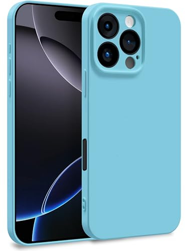 MyGadget Cover compatibile con iPhone 16 Pro Max - Custodia in Silicone Morbido a Doppio Strato – Case con Protezione Fotocamera & Fodera Interna Antigraffio - Turchese
