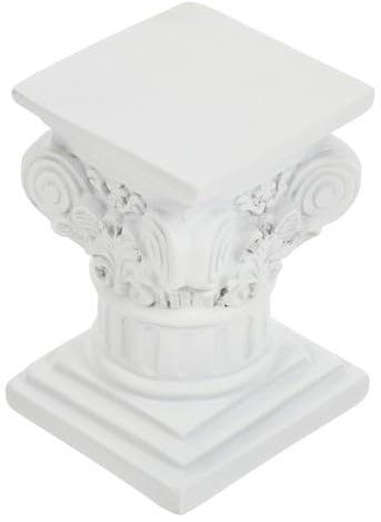 Levemolo 1pc Sculpture Ornaments Roman Pillar Miniature Planter Norse Decor Roman Column Model Figurine Roman Display Stand Apollo Bust Statue Pillars Greek Columns Synthetic Resin White