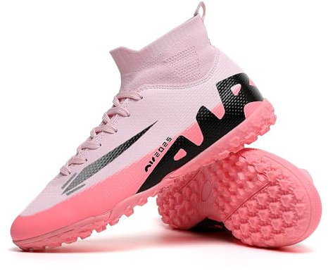 sudorun Scarpe da Calcio Uomo Bambino AG FG TF Turf Scarpe da Calcetto Unisex All'aperto Scarpe da Allenamento Teenager Training Scarpe (Dew,Kinder 2309 TF Rosa_36)