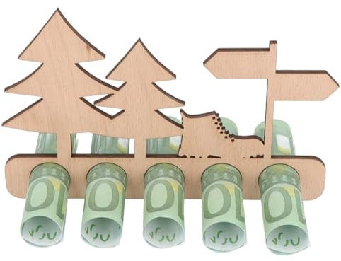 Spruchreif | Holzaufsteller Geldgeschenk Wandern – Kreative Geschenkidee mit Wegweiser | Originelle Gutscheinverpackung für Outdoor-Fans & Naturfreunde
