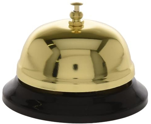 Murago - Tischklingel ca.6x8,5cm - Gold-farbig - Rezeptionsklingel Hotelklingel Glocke Thekenklingel Concierge Tischglocke Gastro Restaurant Hotelglocke Serviceglocke Klingel