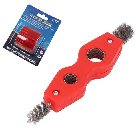 HERKINDNESS Innen- und Außen-Kupferrohr Entgrater, 4-in-1-Doppelkopf-Kupferrohr Reinigungsbürste, Rote Rohr Entgratungsbürste, Geeignet für Kupferrohre, PVC-Rohre und Flexible Stahlrohre