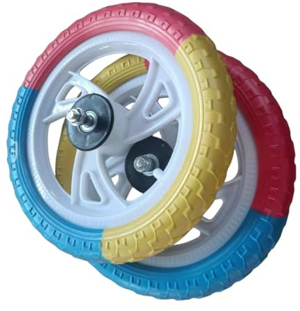 JISADER 2X 12 Zoll Kinderschaumbilanz Ersatzräder Reparaturteile Ohne Luft Nylonreifen Luft