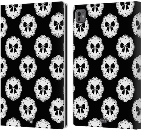 Head Case Designs Noir Ruban - Motifs Étui Portefeuille en Cuir Compatible avec Apple iPad Pro 11 M4/M5 2024/2025