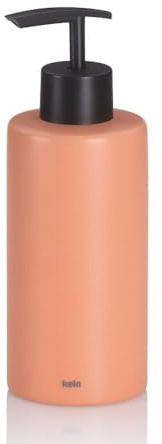 kela Seifenspender MATSI – Keramik Pfirsichrosa, 300 ml, eleganter Seifen-Dispenser für Bad oder Küche