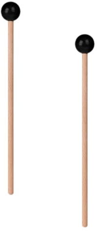KITCHENKARATLY 2 Stück Teiliges Percussion Mallet mit Holzgriff und Gummikopf Kleine Trommelstöcke für Marimba Xylophon Glockenspiel Kompakt Tragbar für Musiker Live auftritte und Zuhause