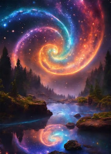 1200 Teile - Puzzle Für Erwachsene,Farbenfrohe Spiegelungen des Sternenhimmels - DIY-Puzzle,Kreative Unterhaltung, Spaß, Klassisches Puzzles Familienspiele