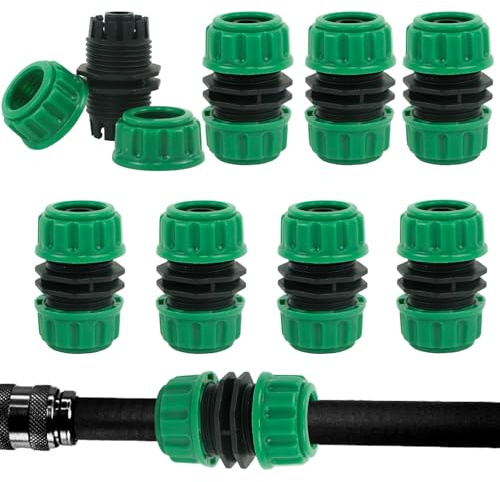 8Pcs Hose Repair Connector, 1/2'' Repair Connector Extender Garden Hose Pipe Joiner Extension for Garden Hose Quick Re-Pair Connection Home Outdoor (Green)