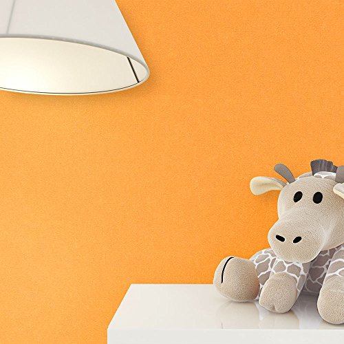 NEWROOM Papier peint enfants orange monochromatique enfants papier Mignon uni